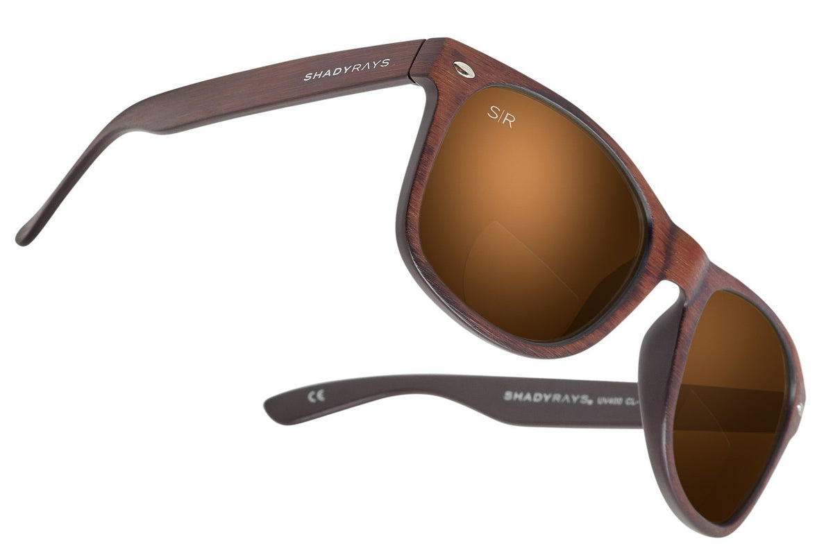 Classic Timber Readers +1.5 - Amber Woods Reading Sunglasses Shady Rays 